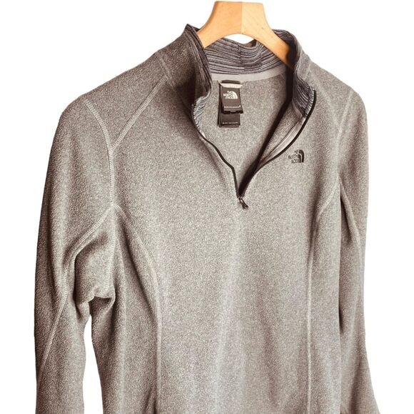 The North Face | Gray & Black 1/4 Zip Fleece Pullover Sweatshirt Size L | EUC - Picture 7 of 12